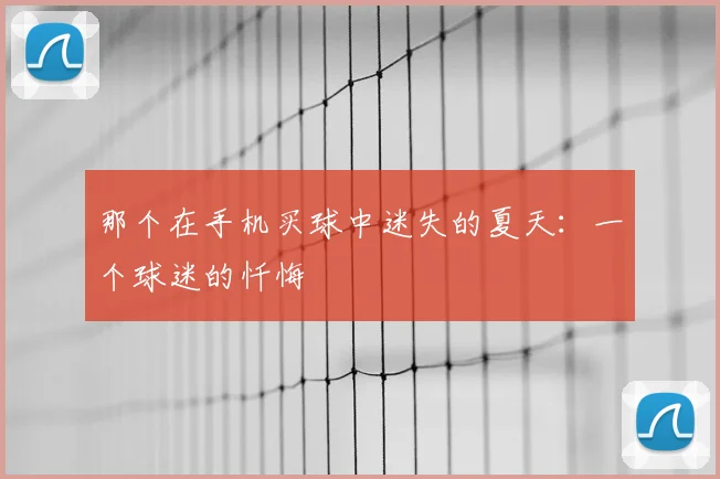 那个在手机买球中迷失的夏天：一个球迷的忏悔